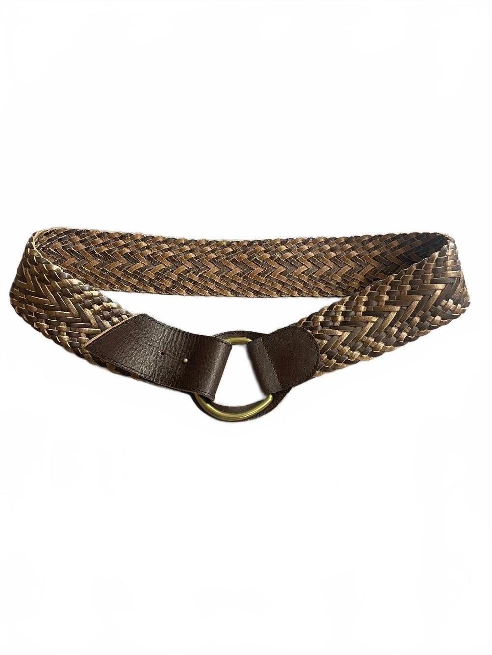 Linea Pelle wide, braided leather belt size XL
